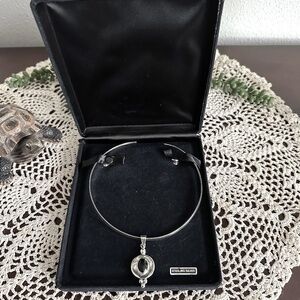 SS Collar/Choker with SS Black Onynx Pendant